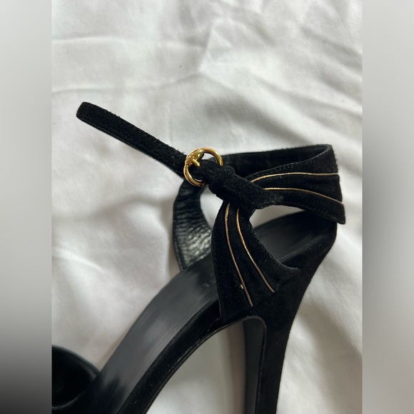GUCCI Suede Black and Gold Knot Platforms | 7.5 - Picture 12 of 16